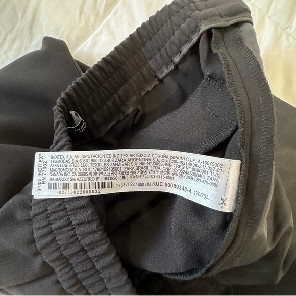 Zara Black Cropped Culottes Women’s Medium Wide Leg Dress Pants Like New - Picture 12 of 14